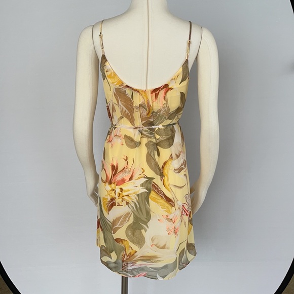 NWOT WHBM Yellow Tropical Print Slip Dress Size 0 - Picture 9 of 15